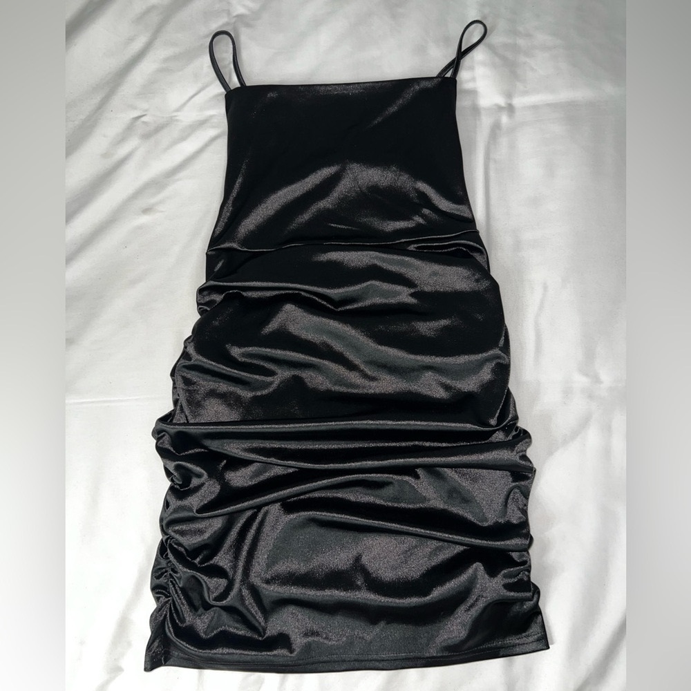 Black Silk Mini Dress Size medium